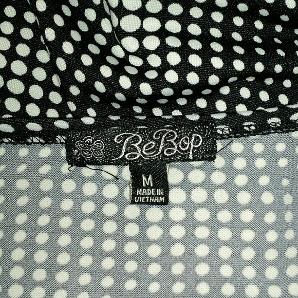 Bebop - Black & White 3/4 Sleeve Polka Dot Dress - Picture 7 of 9